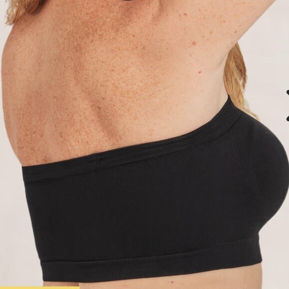 SHAPERMINT ESSENTIALS CONVERTIBLE STRAPLESS BANDEAU BRA - BLACK- SIZE XL/TG - Picture 3 of 13